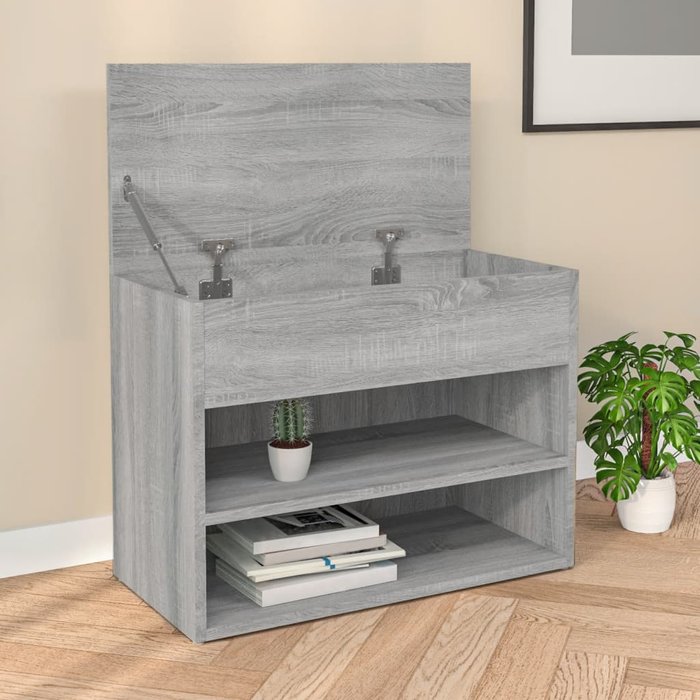 Maison exclusive - banco zapatero madera contrachapada gris sonoma 60x30x45 cm