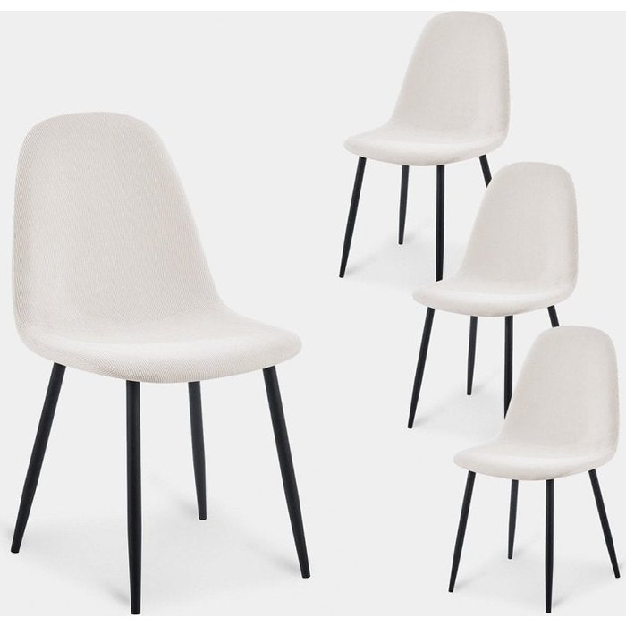 Packs 4 sillas micropana blanco 44 x 84 cm