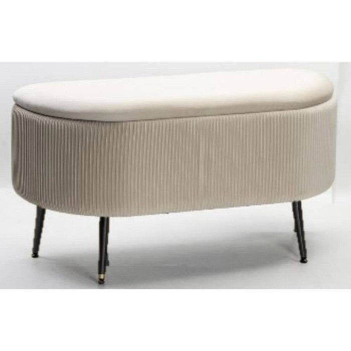Atmosphera - solaro banco de terciopelo beige 100x40cm