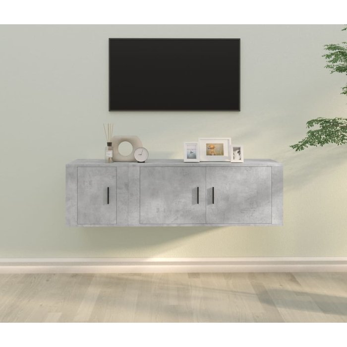 Vidaxl set de muebles de tv 2 pzas madera contrachapada gris hormigón