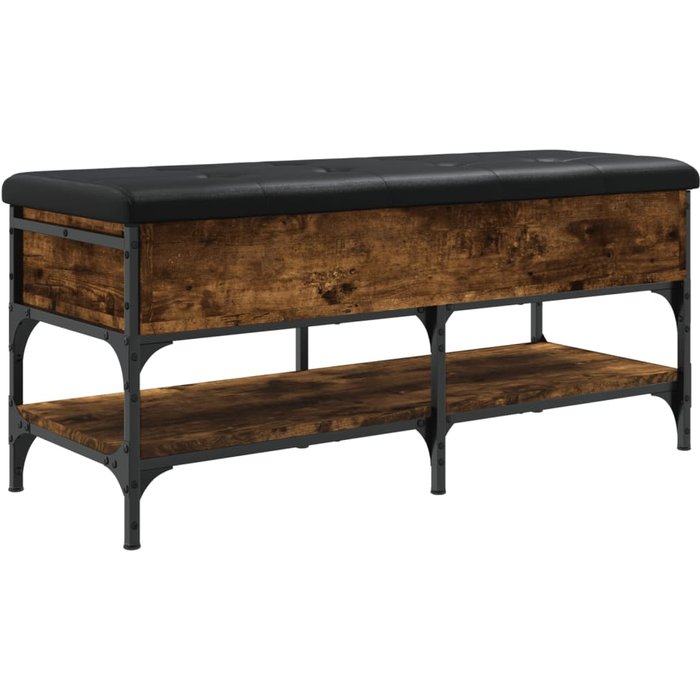 Banco zapatero madera de ingeniería roble ahumado 102x42x45 cm - comfortxl