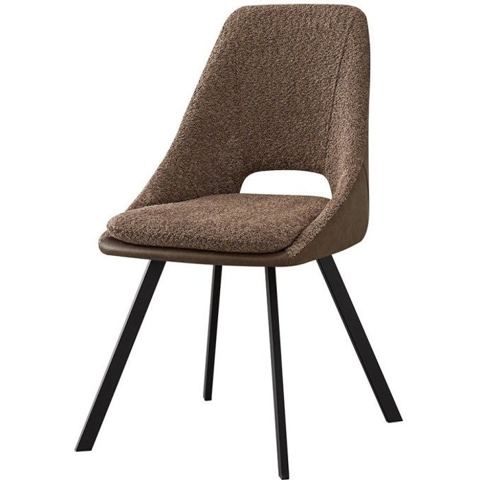 Silla con revestimiento bouclé para comedor color arena. colección filou.