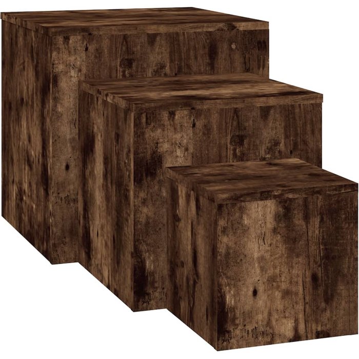 Mesitas auxiliares madera contrachapada roble ahumado cfw67264