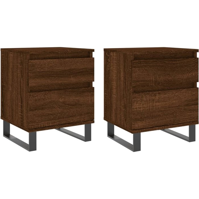 Mesitas de noche 2 piezas madera laminada roble marrón 40x35x50 cm - comfortxl