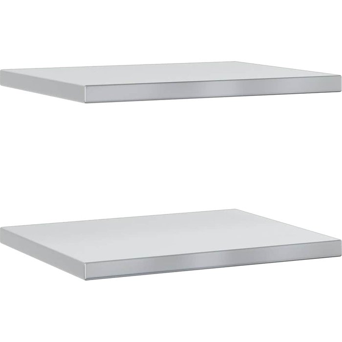 Estantes de pared 2 uds acero inoxidable plateado 50x40x3 cm - comfortxl