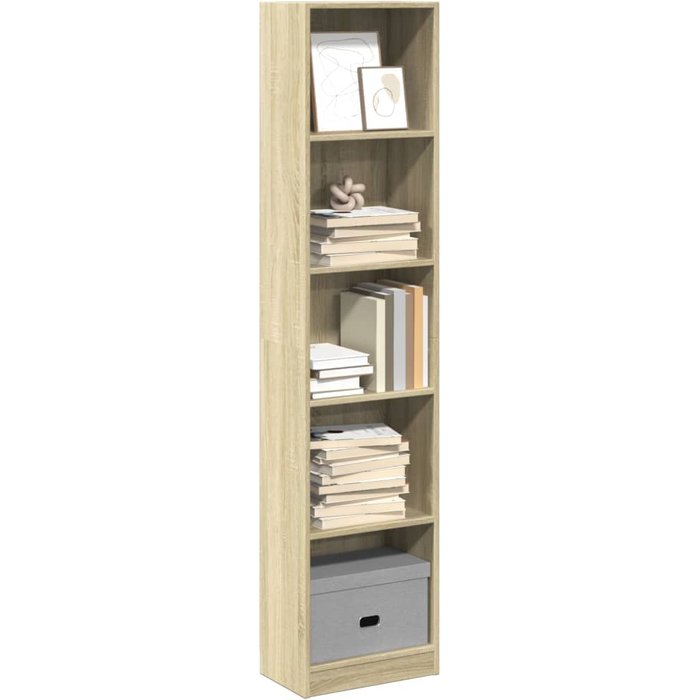 Librería sonoma de roble, 40x24x176 cm, madera de ingeniería. - pangivo
