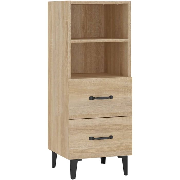 Aparador | vitrina madera contrachapada color roble sonoma 34,5x34x90 cm