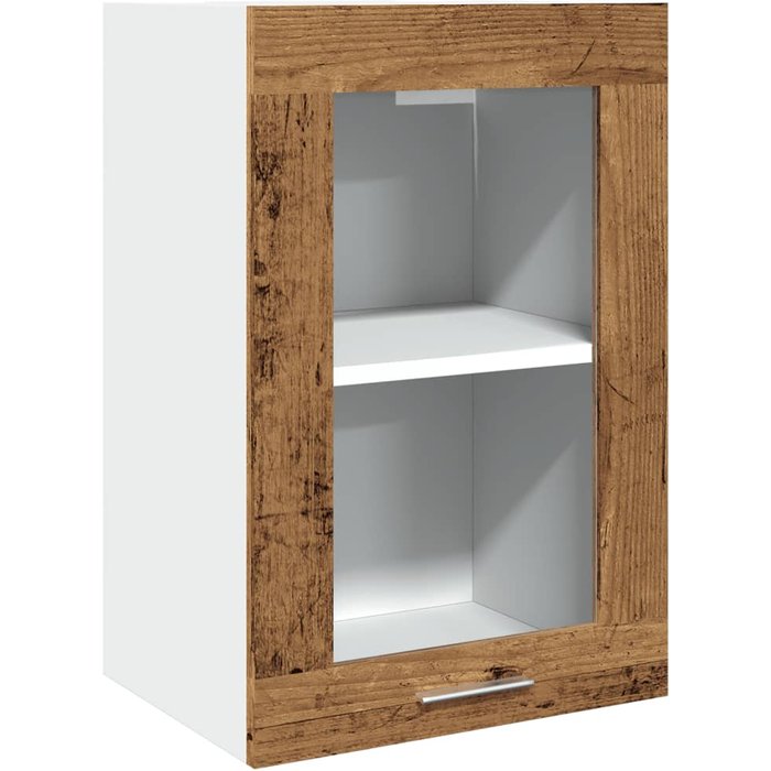 Armario vitrina colgante madera envejecida 40x31x60 cm - comfortxl