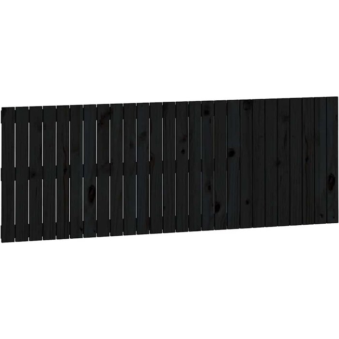 Cabecero de cama - mueble cabecero de pared madera maciza pino negro 166x3x60 cm