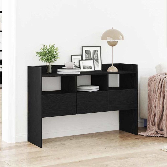 Aparador de roble negro de 105 x 30 x 70 cm. madera de ingeniería.