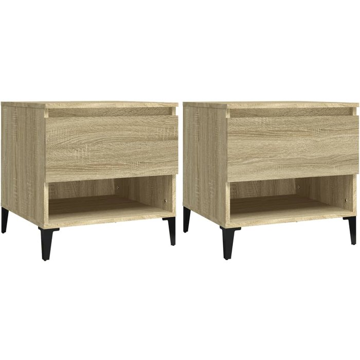 Mesas auxiliares 2 uds madera roble sonoma 50x46x50 cm - comfortxl