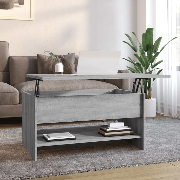 Mesa de centro madera contrachapada gris sonoma 80x50x40 cm - comfortxl