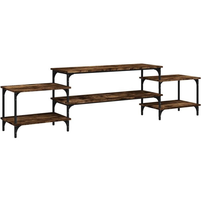 Mueble de tv de contrachapado de roble ahumado 197x35x52 cm - comfortxl