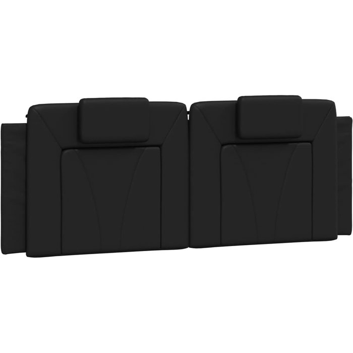 Cabecero de cama acolchado cuero sintético negro 140 cm - comfortxl