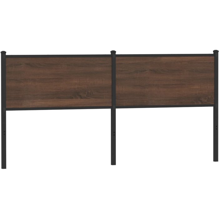 Maison exclusive - cabecero de madera de ingeniería y acero marrón roble 160 cm