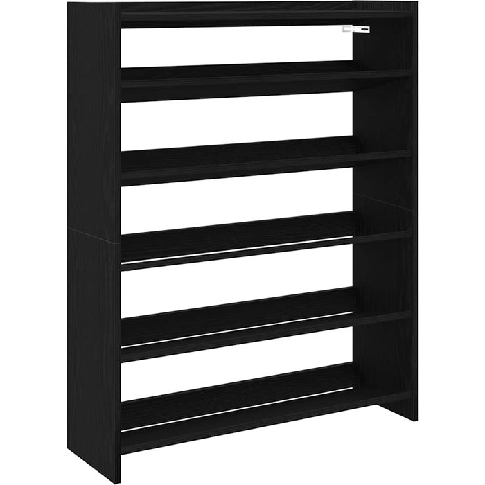 Mueble zapatero madera contrachapada negro 80x25x100 cm