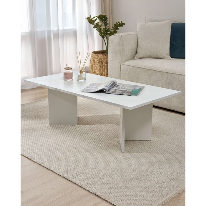Mesa de centro rosalyn blanco para hogar moderno mueble de almacenaje - homekit