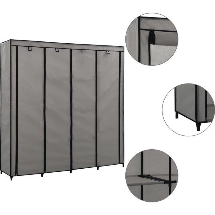 Armario con 4 compartimentos gris 175x45x170 cm - comfortxl