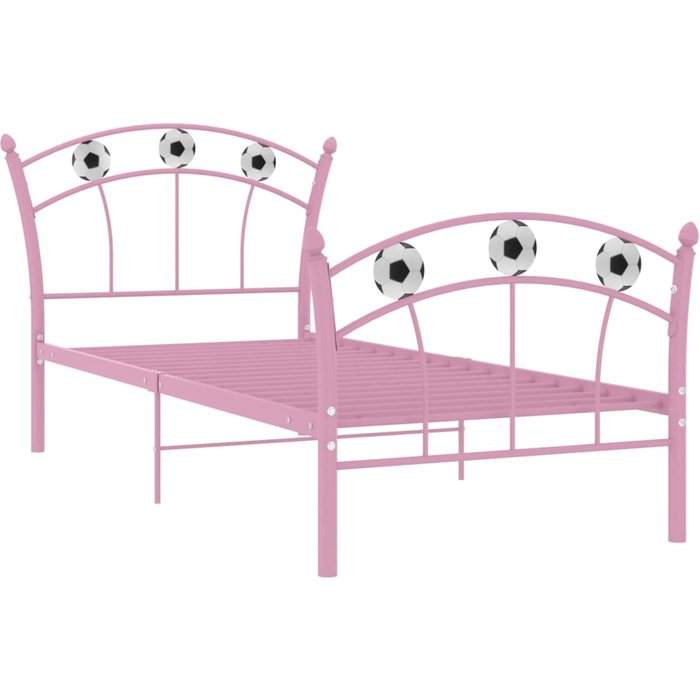 Estructura de cama sin colchón metal rosa 90x200 cm — comfortxl