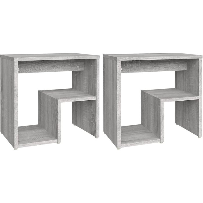 Mesitas de noche 2 uds contrachapado gris sonoma 40x30x40 cm - comfortxl