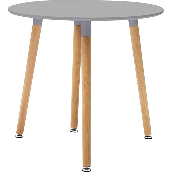 Mesa redonda de madera de interior ø80 cm con tablero mdf avignone - color gris