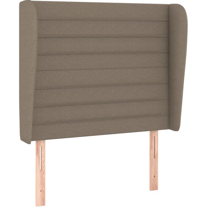 Cabecero cama - mueble cabecero con orejas de tela gris taupe 93x23x118/128 cm