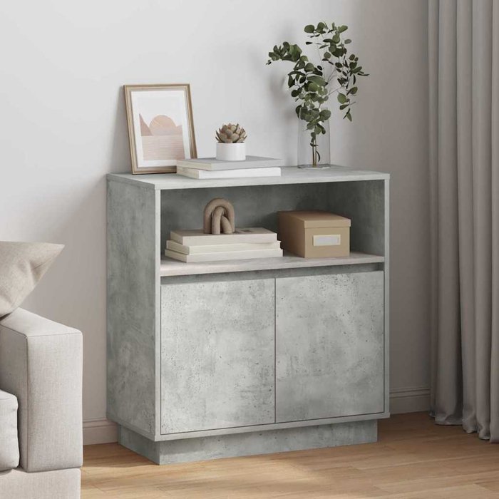 Maison exclusive - aparador led gris hormigón 71 x 34,5 x 75 cm