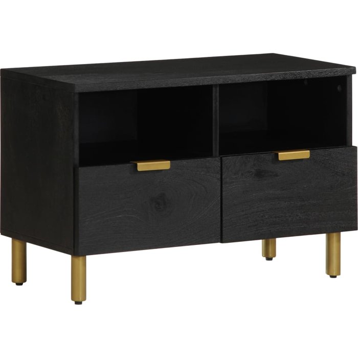 Mueble de tv negro 70x33x46 cm madera contrachapada