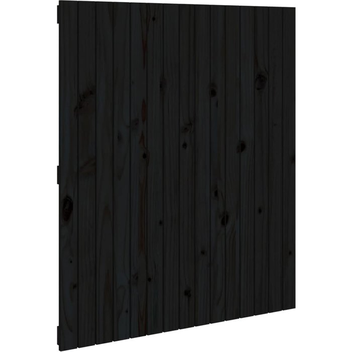 Cabecero de cama pared madera maciza pino negro 95,5x3x110 cm - comfortxl