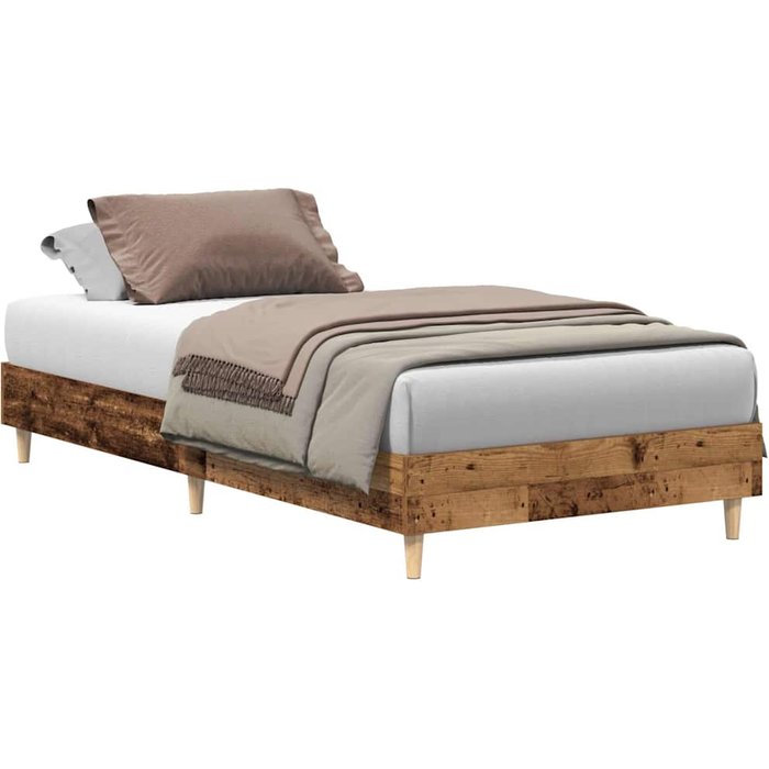 Estructura de cama sin colchón madera vieja 90x190 cm madera — comfortxl