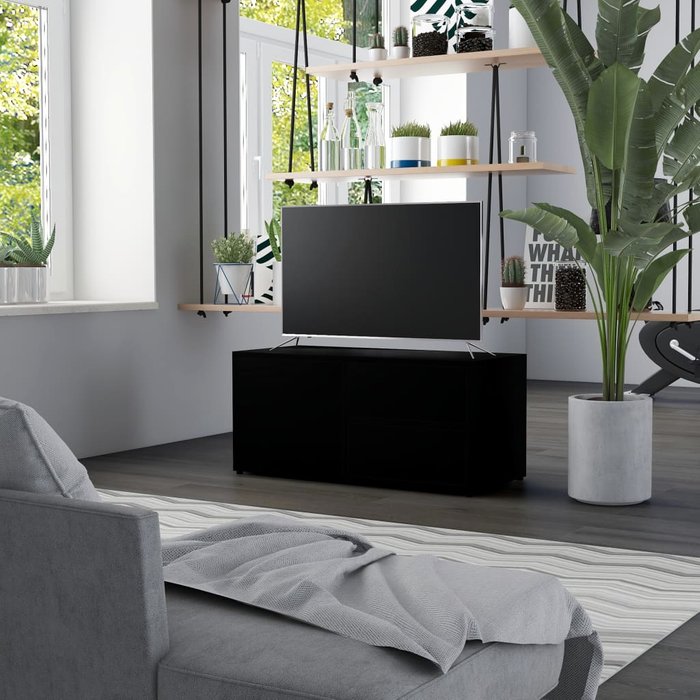 Maison exclusive - mueble para tv madera contrachapada negro 80x34x36 cm