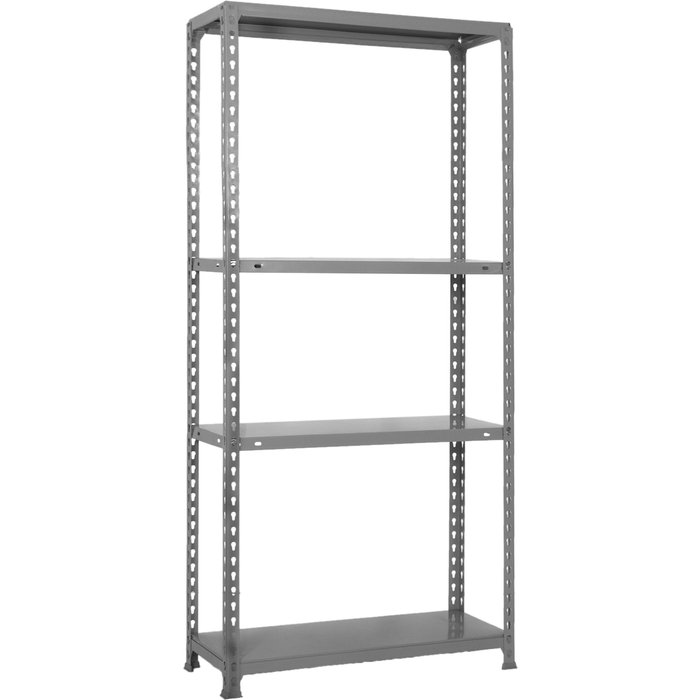 Estantería metálica sin tornillos simonclick de 4 estantes (150x100x50cm) gris