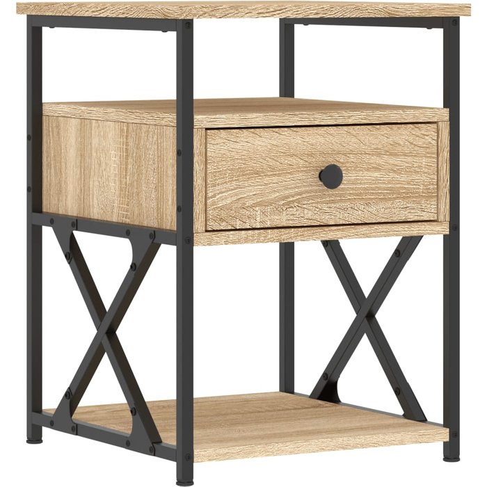 Mesita de noche roble sonoma 40x42x55 cm madera contrachapada