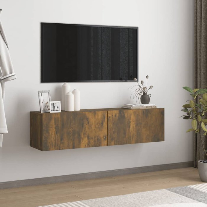 Maison exclusive - mueble de pared tv contrachapado roble ahumado 120x30x30 cm