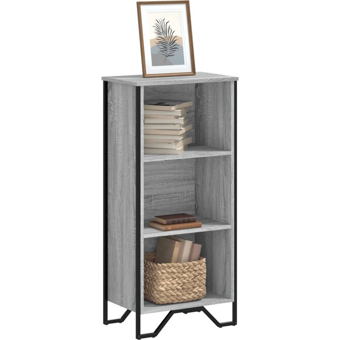 Librería sonoma gris de 50x31x106 cm, madera de ingeniería. - pangivo