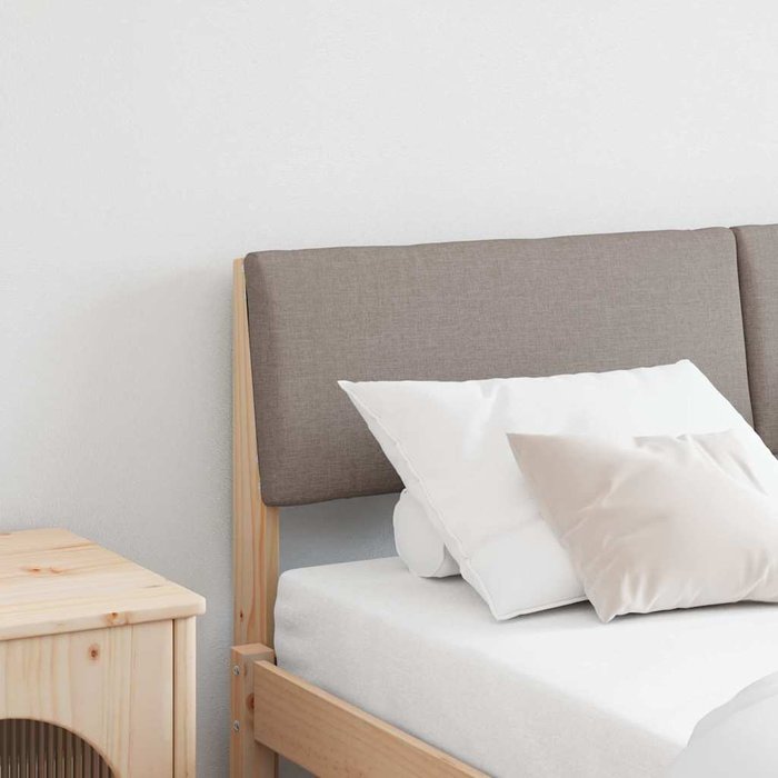 Maison exclusive - cabecero tapizado taupé 135 cm madera de pino macizo