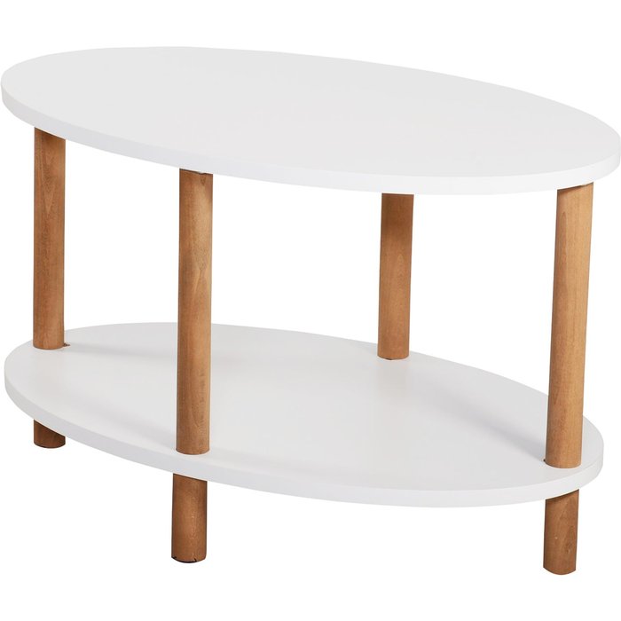 Mesa de centro ovalada 43 x 70 x 44 cm blanca 03_0008835