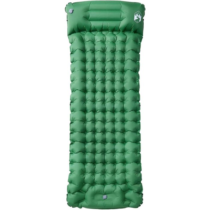 Colchón de camping autoinflable con almohada 1 persona verde cfw139639