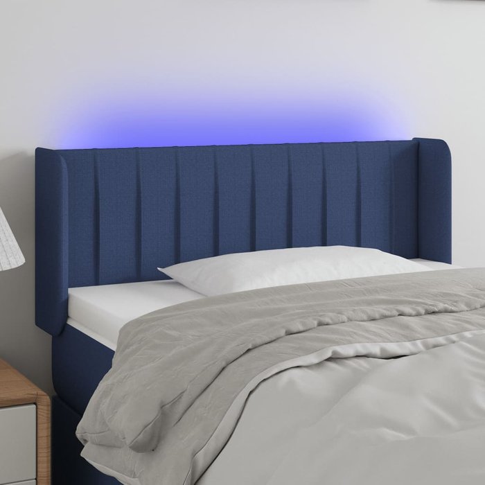Maison exclusive - cabecero con led de tela azul 83x16x78/88 cm