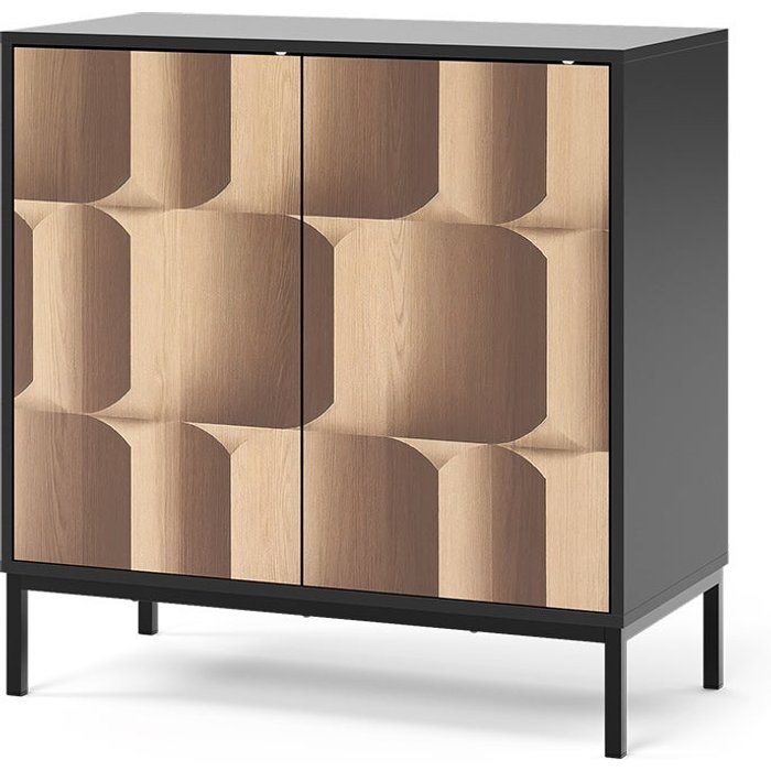 Vicco aparador eliza, negro/roble, 80 x 81.2 cm con 2 puertas