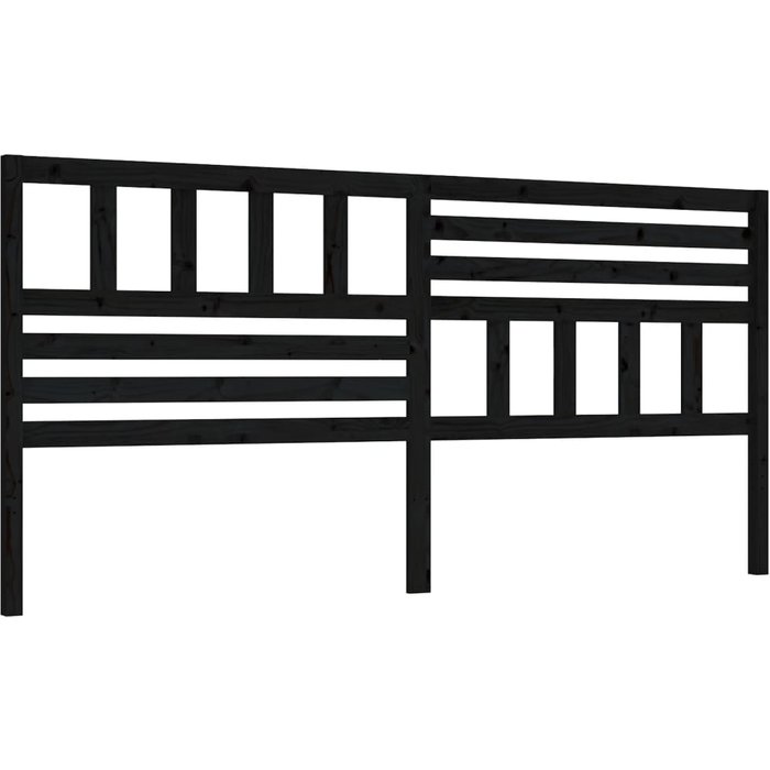Cabecero de cama - mueble cabecero madera maciza de pino negro 186x4x100 cm