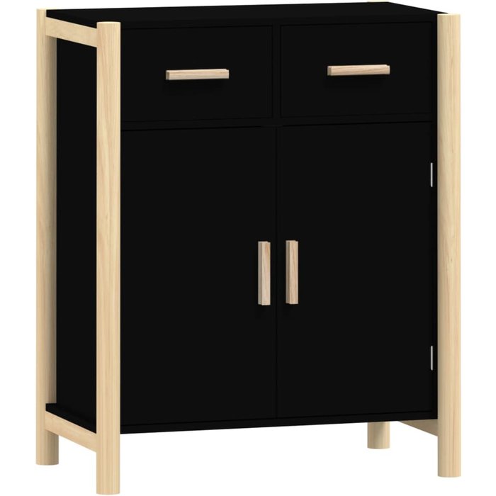 Aparador de madera contrachapada negro 62x38x75 cm - comfortxl