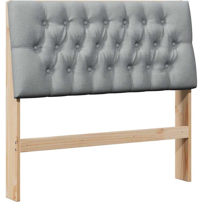 Cabecero cama - mueble cabecero tapizado gris claro 100 cm madera de pino macizo