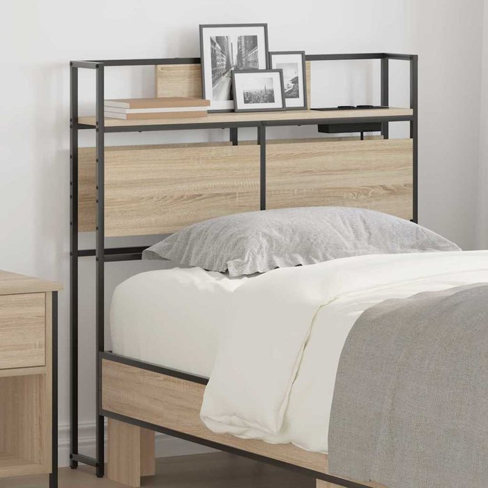 Maison exclusive - cabecera de almacenamiento roble sonoma madera contrachapada