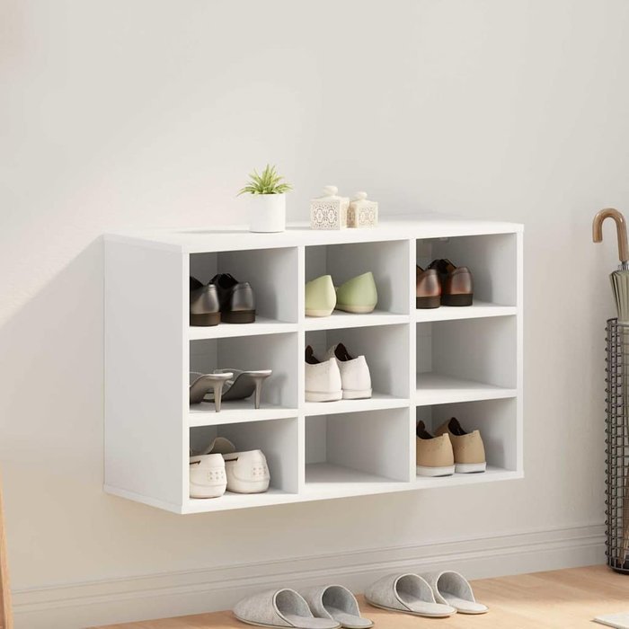 Zapatero blanco, 77,5 x 30 x 51 cm, madera de ingeniería.