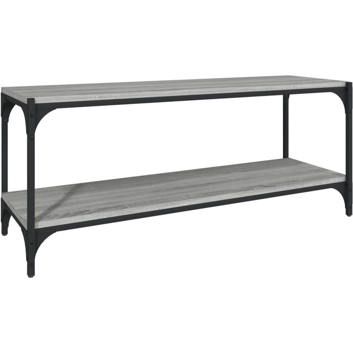 Mueble tv sonoma gris 100x33x41 cm madera contrachapada y acero