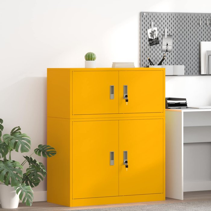 Armario de almacenamiento amarillo mostaza 90 x 40 x 40 cm vidaxl