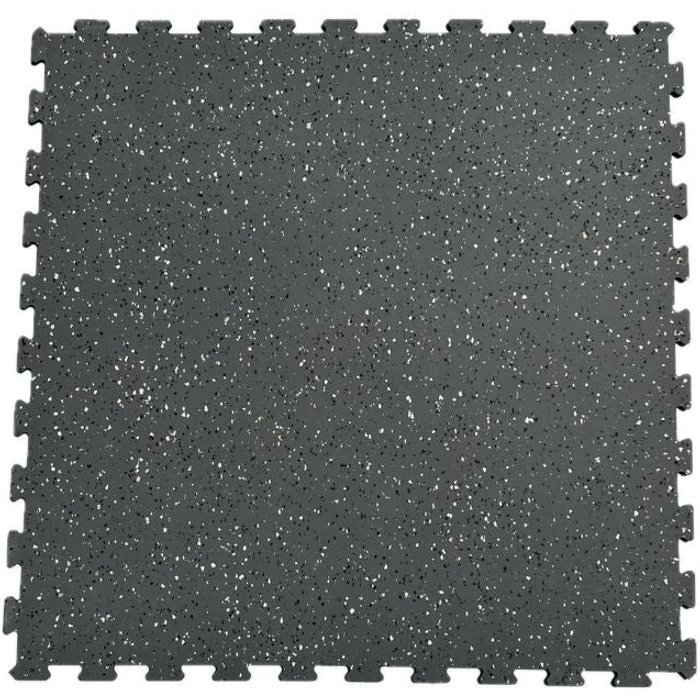 Loseta de caucho puzle superficie moteada color cemento 100x100 cm