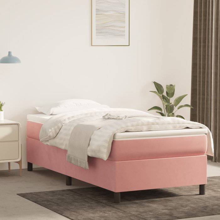 Maison exclusive - estructura de cama con somier terciopelo rosa 90x200 cm