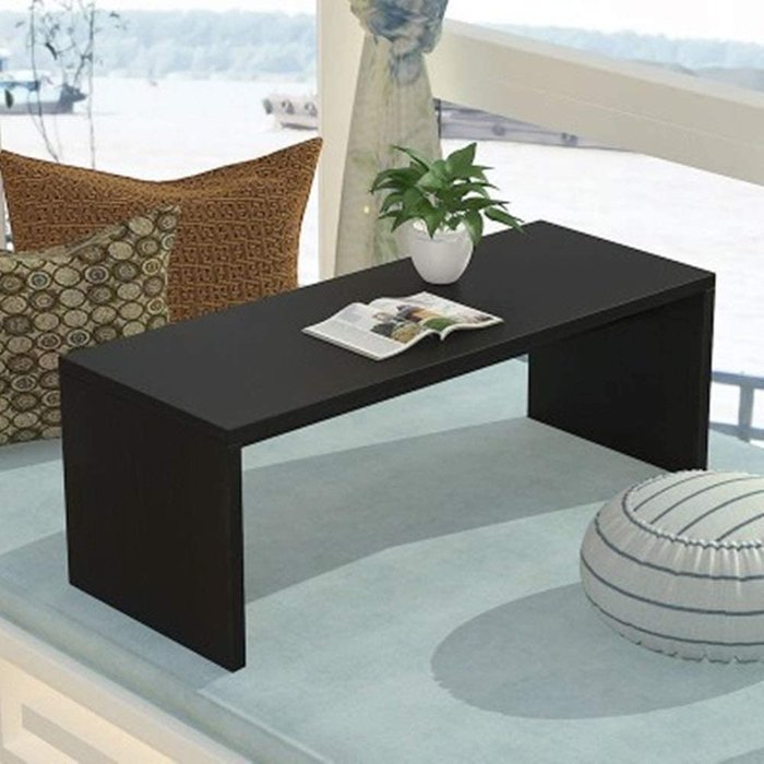 Mesa baja de salón en mdf lacado 120x60x43h cm chick bloir - color negro